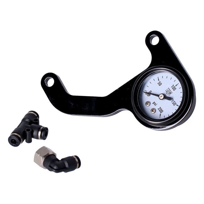 Killer Custom, M8 Air Ride Gauge Kit. White Face Gauge for 17-21 M8 Models With Any Air Ride Suspension System