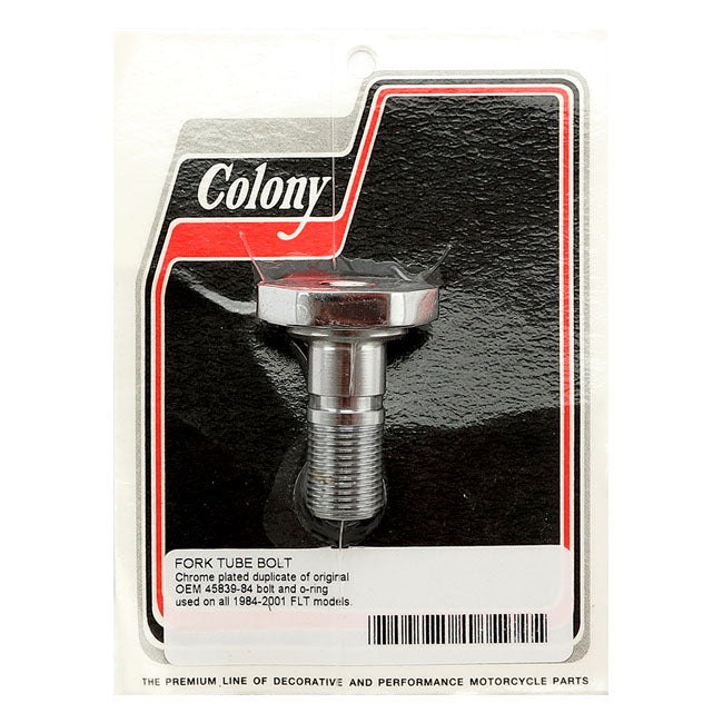 Colony Fork Tube Cap Bolt. Chrome – 1984–1999 FLT/Touring