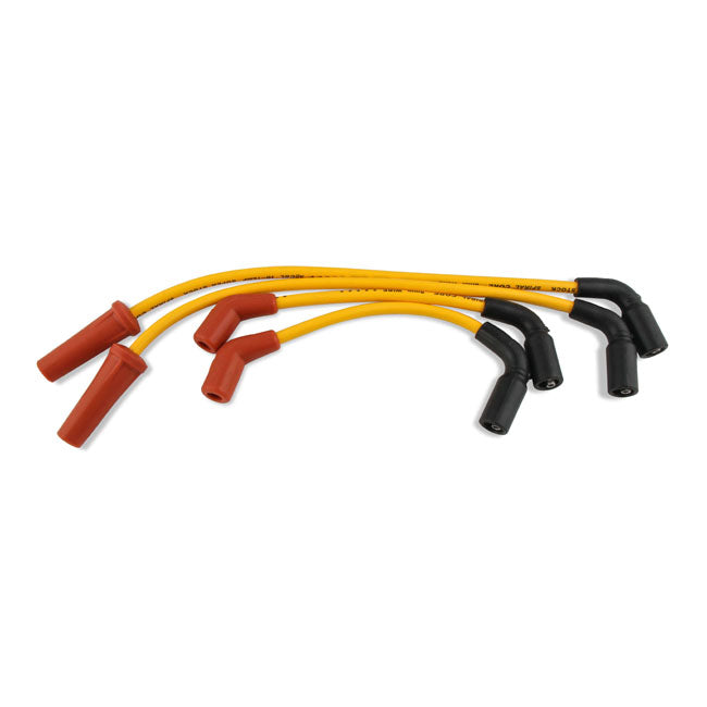 Accel 8mm Ferro Spiral core spark plug wire set. Yellow 18-23 M8 Softail