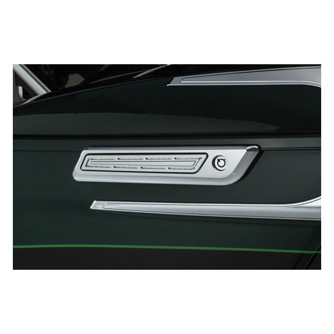 Kuryakyn LED Saddlebag Hinge Accents. Chrome – 2014–2023 FLT/Touring with Hard Bags…