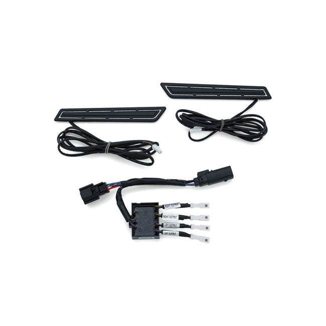 Kuryakyn LED Saddlebag Hinge Accents. Satin Black – 2014–2023 FLT/Touring with Hard Bags…