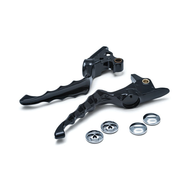 Kuryakyn Zombie Levers. Gloss Black – 2018–2024 Softail. With Cable Clutch