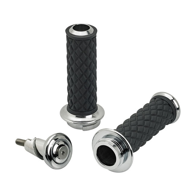 Biltwell Alumicore Grips. Chrome – 2008–2025 H-D with E-throttle