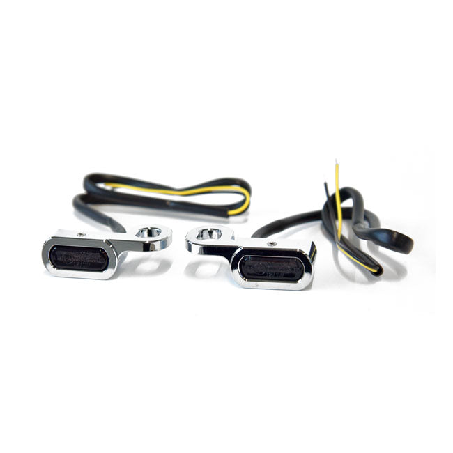 MCS Fastline, Below Bar LED Turn Signal Set. Chrome – Hydraulic Clutch: 2009–2016 FLT/Touring…