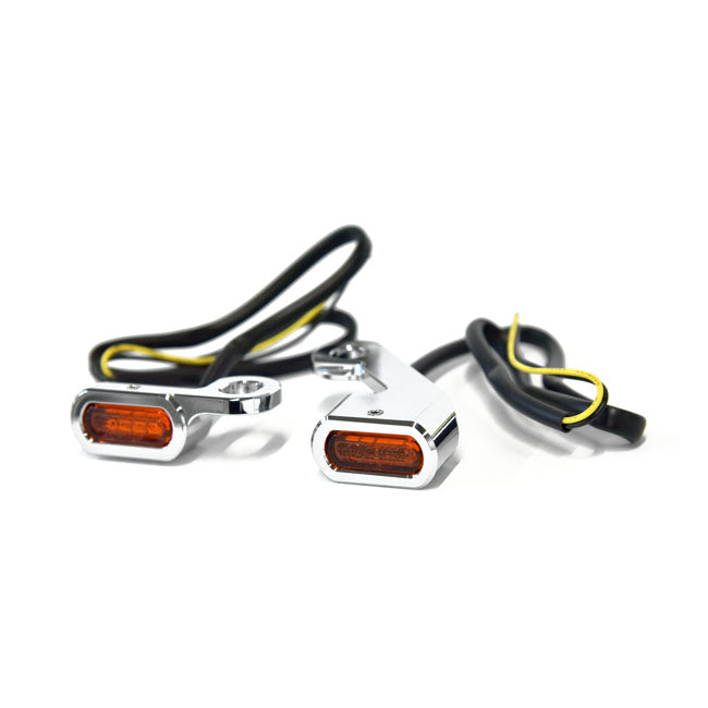 MCS Fastline, Below Bar LED Turn Signal Set. Chrome – Cable Clutch: 2009–2016 FLT/Touring…