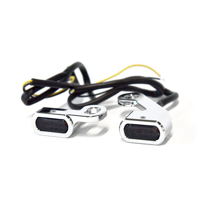 MCS Fastline, Below Bar LED Turn Signal Set. Chrome – Cable Clutch: 2009–2016 FLT/Touring…