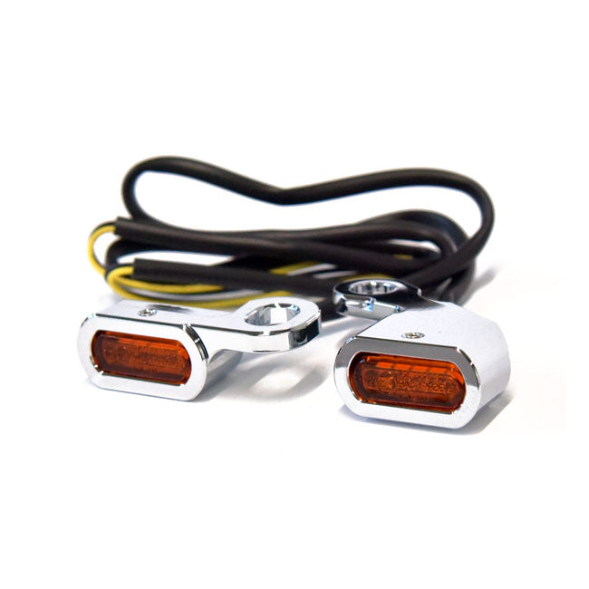 MCS Fastline, Below Bar LED Turn Signal Set. Chrome – 2000–2014 Softail; 1999–2017 Dyna…