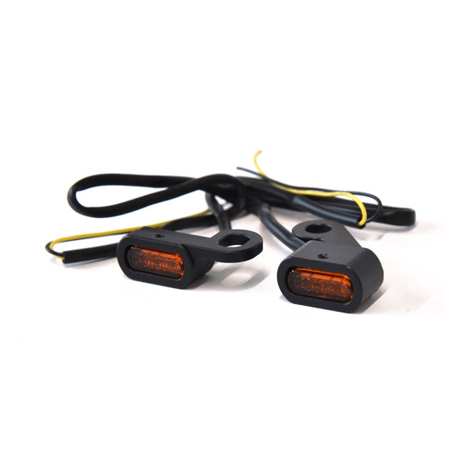MCS Fastline, Below Bar LED Turn Signal Set. Black – 2014–2022 XL Sportster
