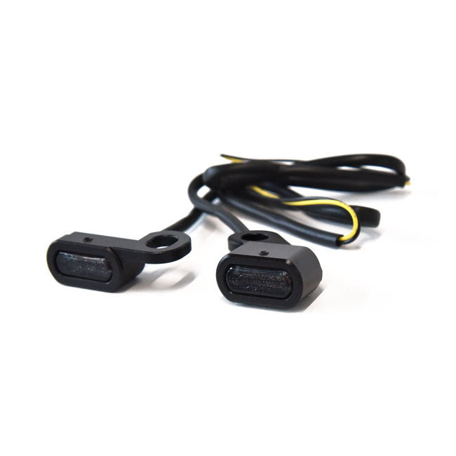 MCS Fastline, Below Bar LED Turn Signal Set. Black – 2014–2022 XL Sportster