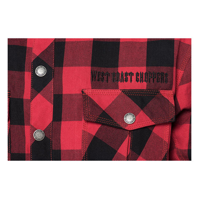 West Coast Choppers Wcc Dominator Riding Flannel Shirt Red/Black Ce Appr – S