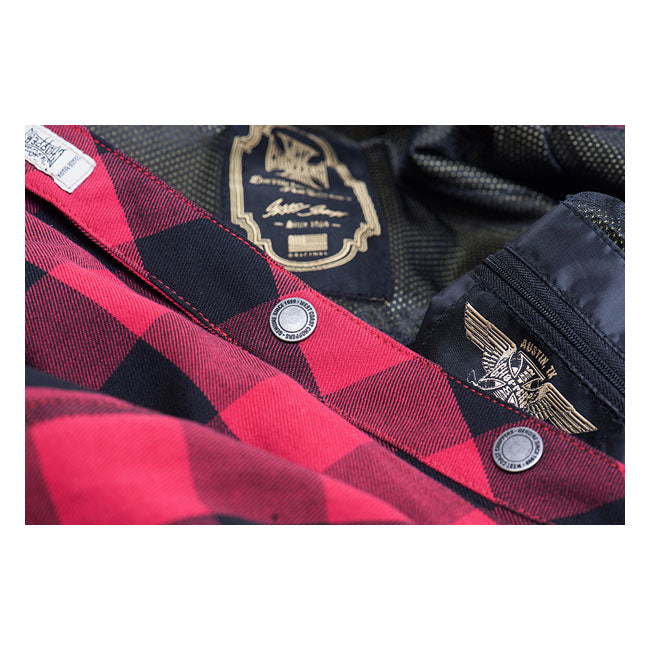 West Coast Choppers Wcc Dominator Riding Flannel Shirt Red/Black Ce Appr – S