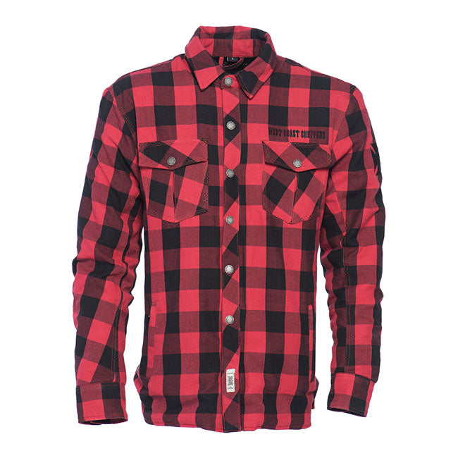 West Coast Choppers Wcc Dominator Riding Flannel Shirt Red/Black Ce Appr – S