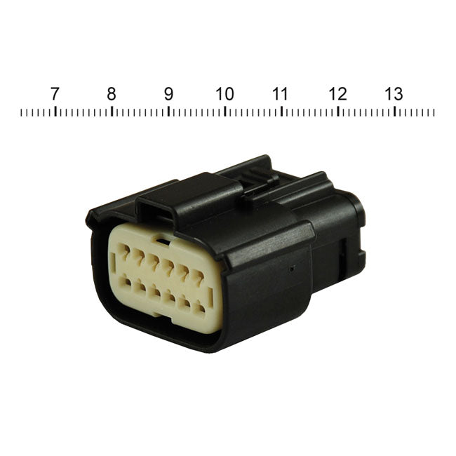 Namz Molex MX-150 Connector. Black, Plug, 12-Pin – 2007–2026 Various H-D
