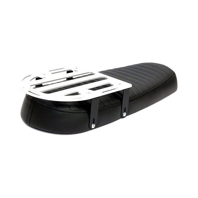 C-Racer Fat Scramsadle Scrambler Seat. With Rack. Black – Universal