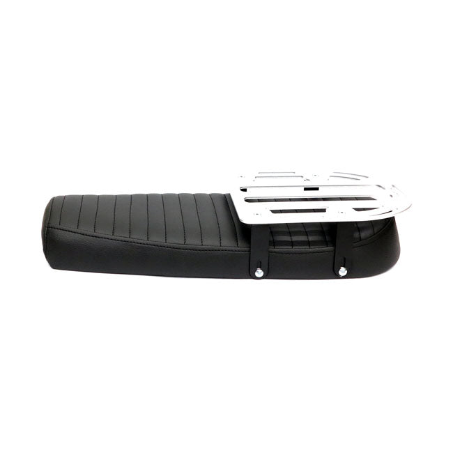 C-Racer Fat Scramsadle Scrambler Seat. With Rack. Black – Universal