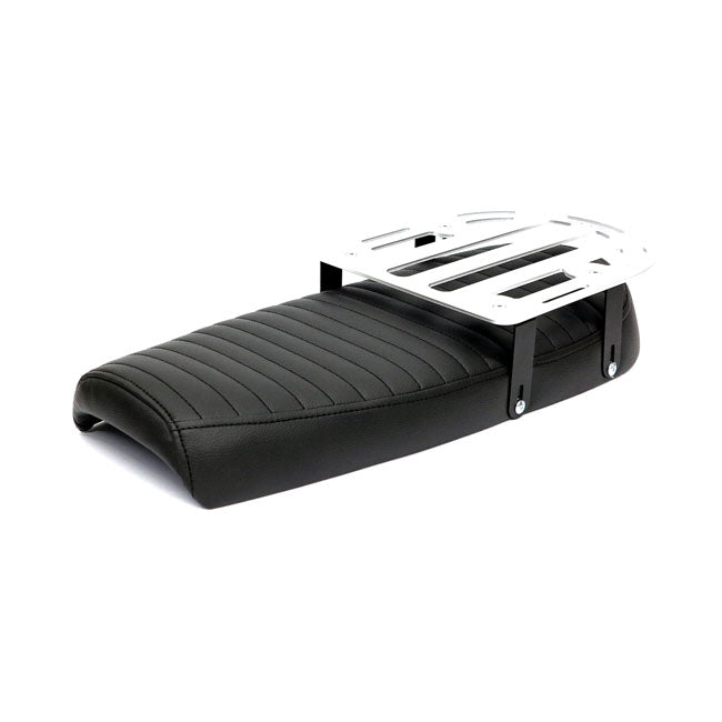 C-Racer Fat Scramsadle Scrambler Seat. With Rack. Black – Universal