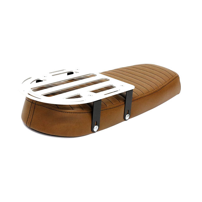 C-Racer Fat Scramsadle Scrambler Seat. With Rack. Brown – Universal