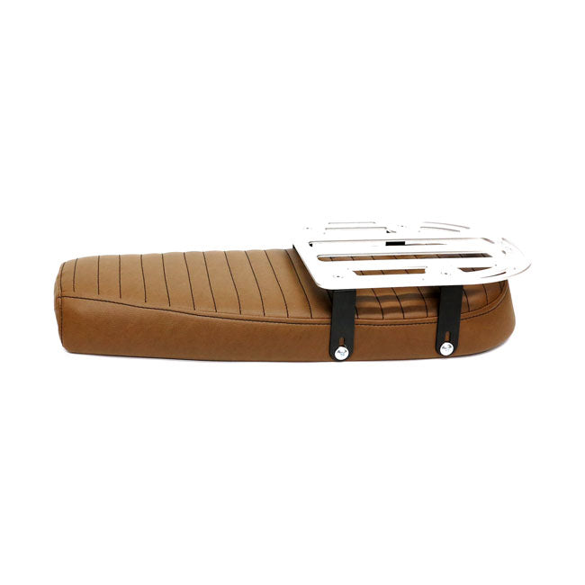 C-Racer Fat Scramsadle Scrambler Seat. With Rack. Brown – Universal