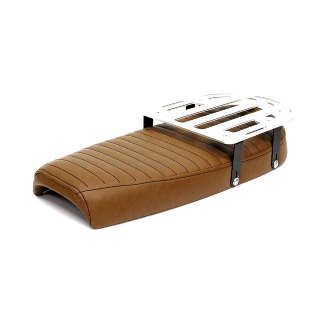 C-Racer Fat Scramsadle Scrambler Seat. With Rack. Brown – Universal