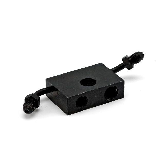 Goodridge ABS Adapter Front. Black Plated Carbon Steel – 2012–2022 XL Sportster