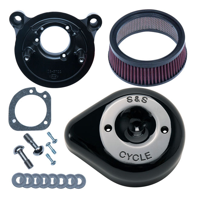 S&S Black Teardrop Air Cleaner Kit – 2000–2015 Softail; 1999–2017 Dyna…