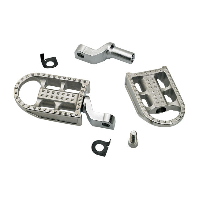 Biltwell Mushman rider foot pegs. Polished 07-22 XL883N, 1200N/NS/T/V/X/XS; 11-22 XL1200C/X (rider)