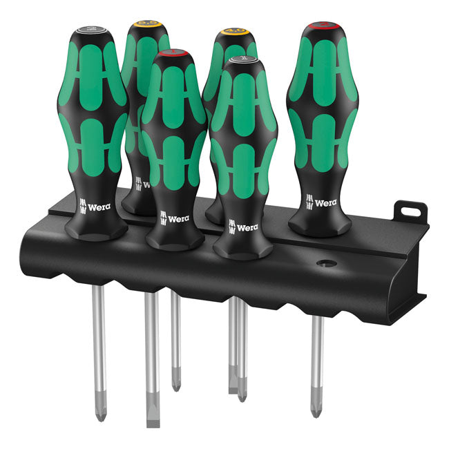 Wera Screwdriver Set 6 Pcs. Kraftform 300 Plus – Phillips; Pozidriv & Slotted Screws