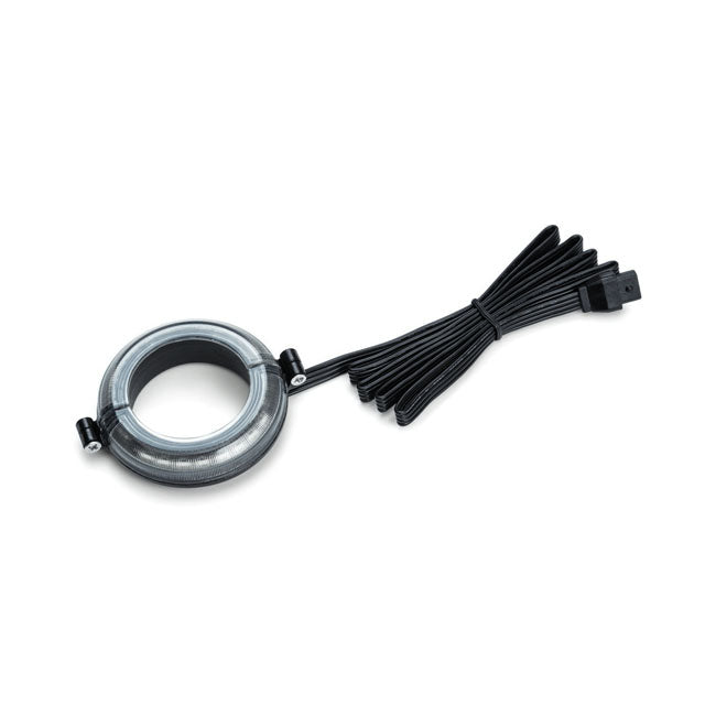 Kuryakyn Prism+ Roulette wheel LED light kit Harley: H-D front wheel axle spacers 1.3" to 1.5" in diameter with .7" of space between fork and wheel/brake rotor (excl. CVO models)