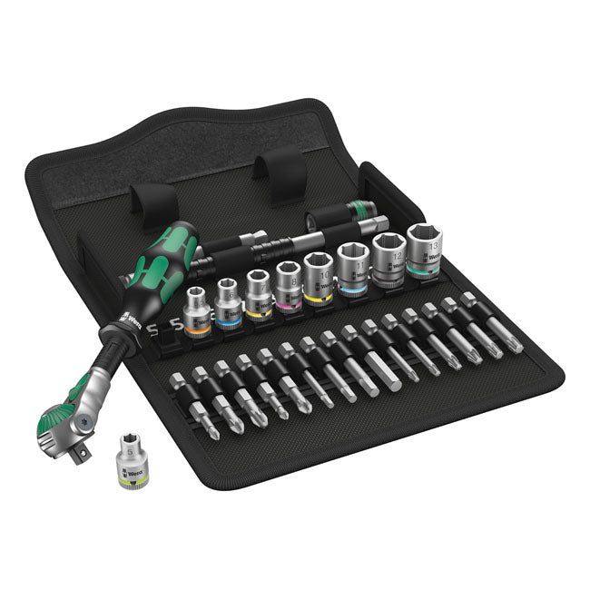 Wera Zyklop Ratchet Kit 28 Pcs. 1/4" Drive Metric Sizes – Torx®; Hex Head (Allen Heads); Phillips…