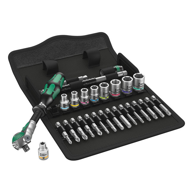Wera Zyklop Ratchet Kit 28 Pcs. 1/4" Drive US Sizes – Torx®; Hex Head (Allen Heads); Phillips…