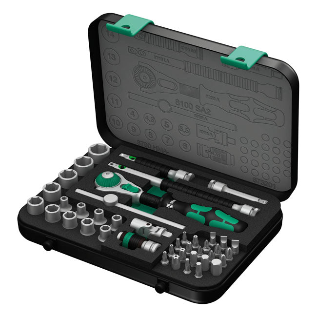 Wera 8100 SA 2 Zyklop Speed Ratchet Kit 1/4" Drive - Metric