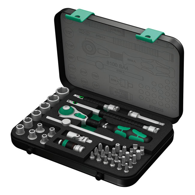 Wera 8100 SA 4 Zyklop Speed Ratchet Kit 1/4" Drive-US Sizes