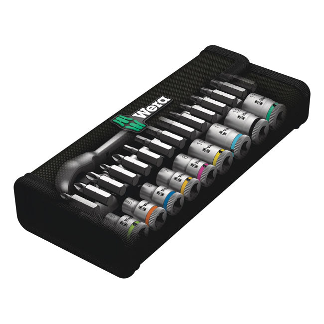 Wera Zyklop Ratchet Switch Kit 28 Pcs. 1/4" Drive - Metric – Phillips; Pozidriv; Torx® and Hex (Allen…
