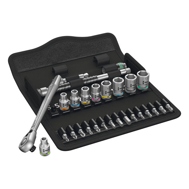 Wera Zyklop Ratchet Switch Kit 28 Pcs. 1/4" Drive - Metric – Phillips; Pozidriv; Torx® and Hex (Allen…