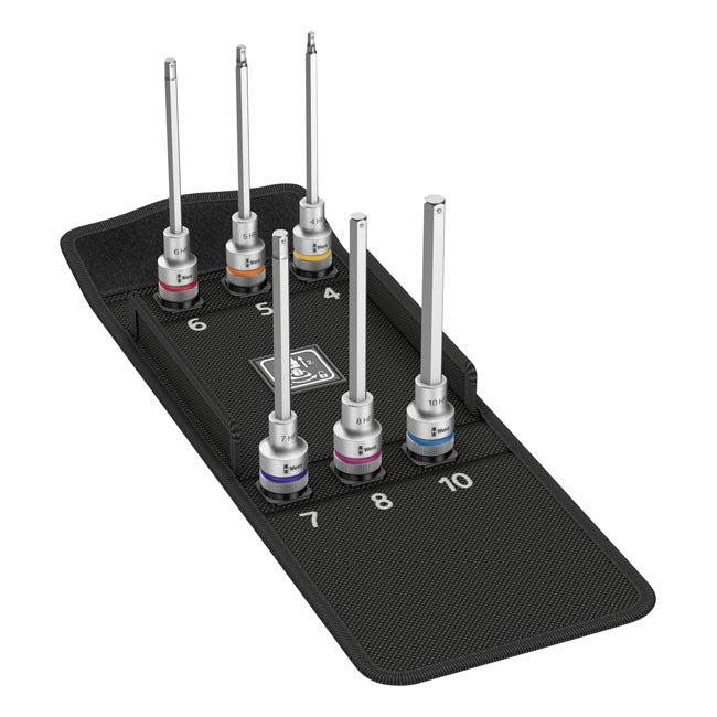 Wera Zyklop 1/2" Drive Extended Hex Socket Bit Set - Metric – Hex (Allen Head) Bolts