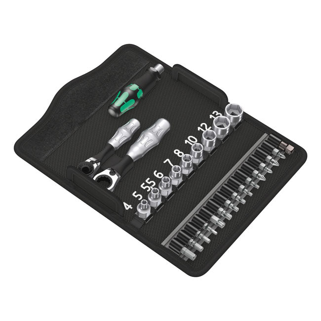 Wera Zyklop Ratchet Kit Kraftform Mini 2, 1/4" Drive Metric – Torx®; Hex (Allen Heads); Phillips…