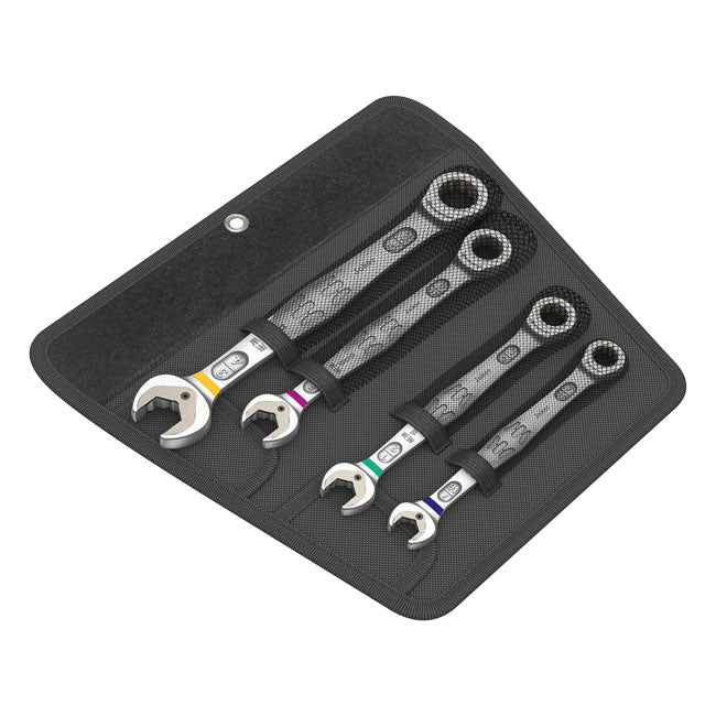 Wera Ratcheting Wrench Set Joker Open/ Box End - US Sizes – 7/16"; 1/2"; 9/16"; 3/4" Bolts and Nuts