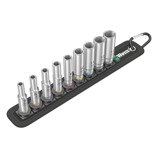 Wera Socket Belt with Hex Deep Sockets - Metric – 1/4" Drive