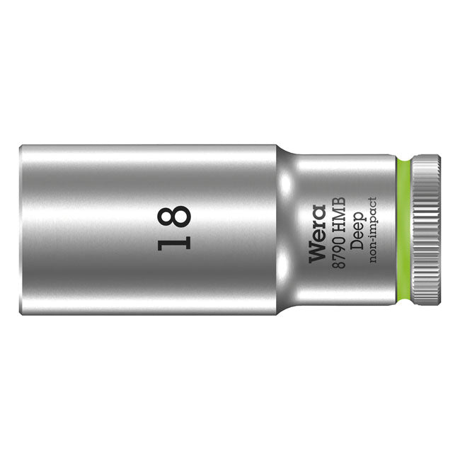 Wera Deep Socket Size 18mm – 3/8" Drive