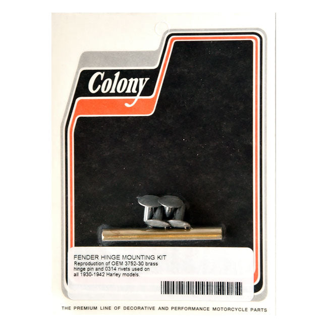 Colony Fender Hinge Pin and Rivet Kit – 1930–1942 All H-D