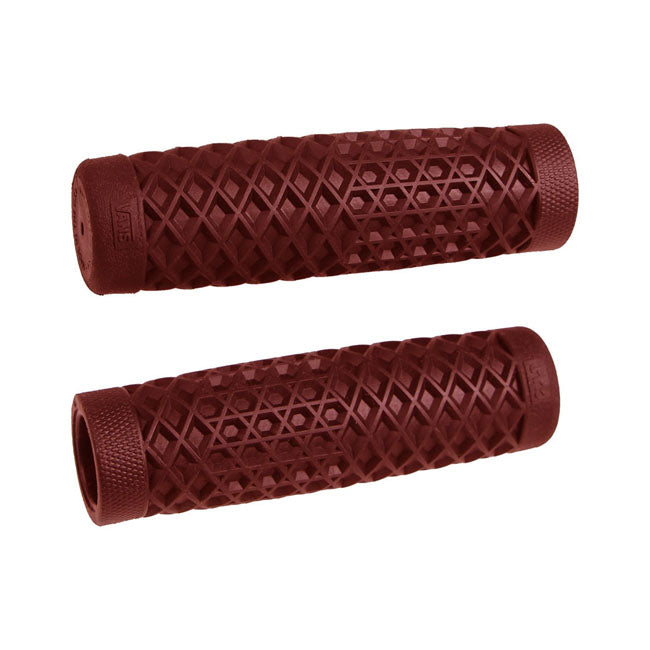 ODI Vans/Cult, Waffle Grips 1'''' (25mm), Oxblood – 1974–2025 H-D with 1" Diameter Grip Area