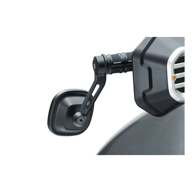Kuryakyn Dillinger in-bar mirror. Satin black Universal: 1â€ or 7/8â€ Handlebars with Hollow Bar Ends. Requires 2-3/4" Depth x 5/8" of Open Bar End. Compatible With OEM or Kuryakyn Grips   Note: Installation may require cutting or drilling a 5/8â€ hole