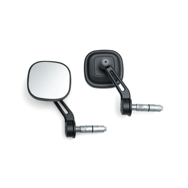 Kuryakyn Dillinger in-bar mirror. Satin black Universal: 1â€ or 7/8â€ Handlebars with Hollow Bar Ends. Requires 2-3/4" Depth x 5/8" of Open Bar End. Compatible With OEM or Kuryakyn Grips   Note: Installation may require cutting or drilling a 5/8â€ hole
