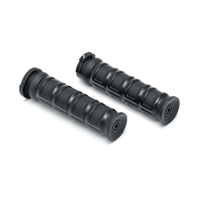 Kuryakyn Dillinger Grips. Satin Black – 1996–2022 H-D with Dual Throttle Cables