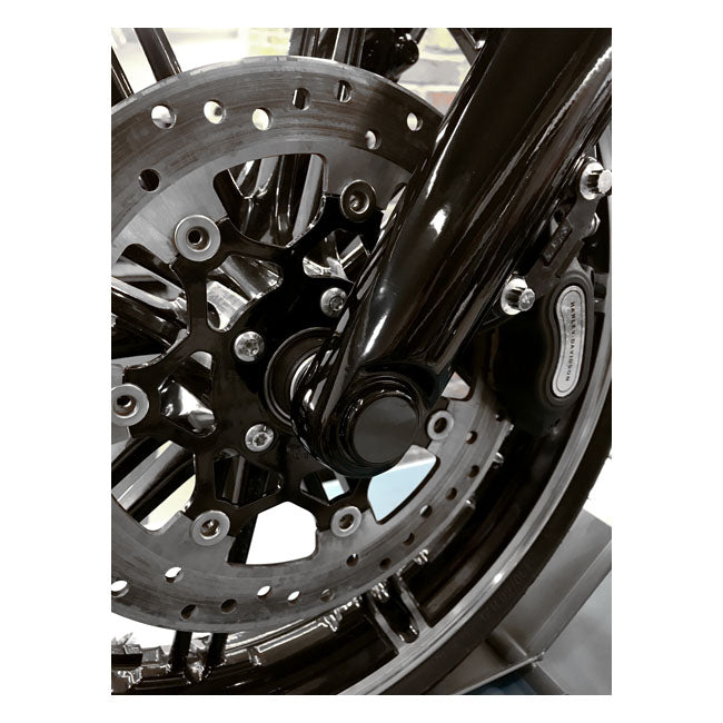 Killer Custom Front Axle Cover Set. Gloss Black – 2018–2024 Softail