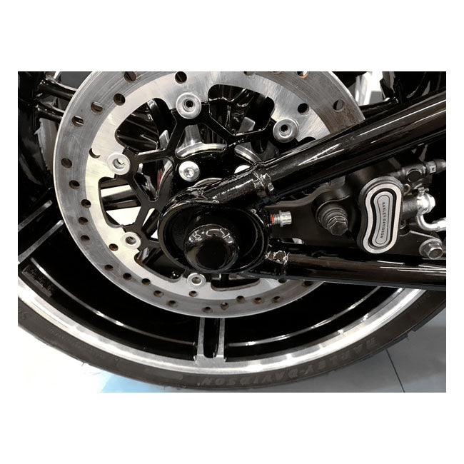 Killer Custom Rear Axle Cover Set. Gloss Black – 2018–2025 Softail