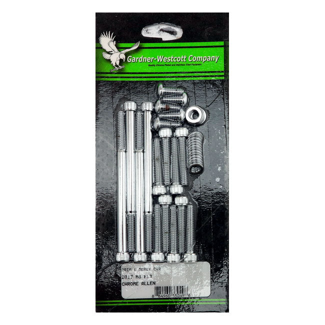 Gardner-Westcott Primary & Derby Cover Hardware Kit. Chrome – 2017–2026 FLT/Touring; 2017–2026 Trike