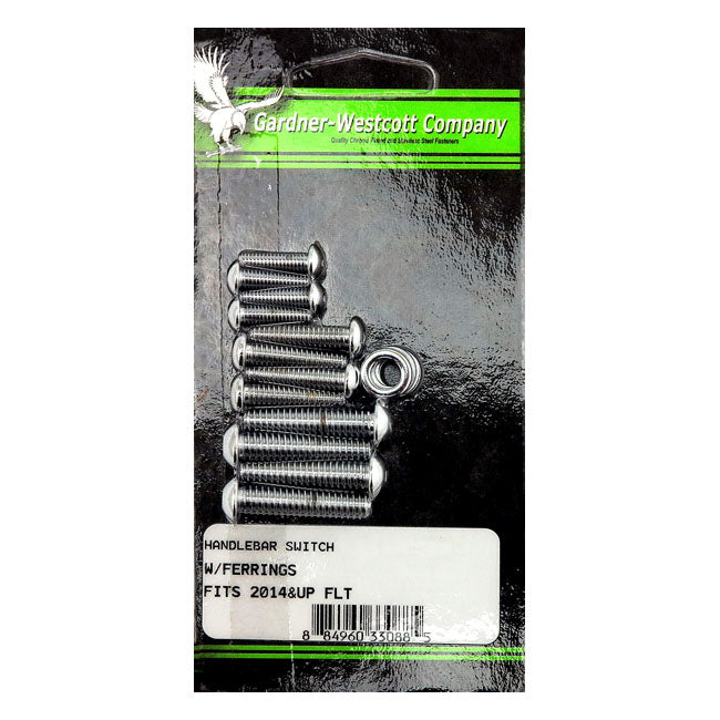 Gardner-Westcott Handlebar Switch Cover Hardware. Chrome – 2014–2025 FLT/Touring