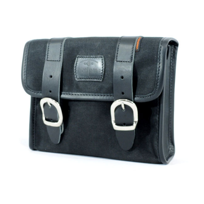 Longride ''Mini'' Waxed Cotton Saddlebag. Black – Universal