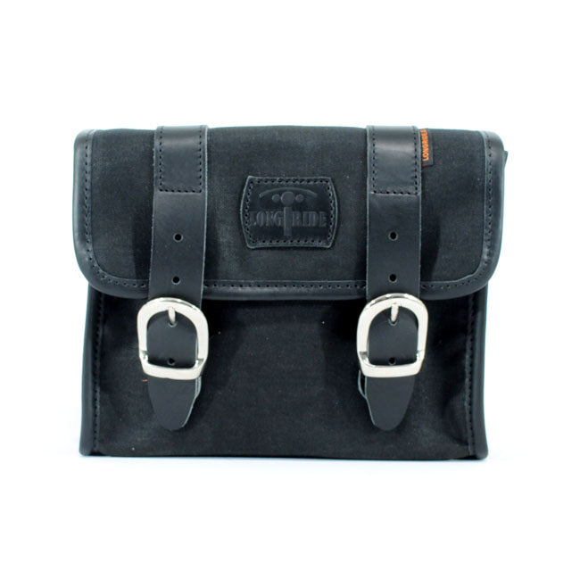 Longride ''Mini'' Waxed Cotton Saddlebag. Black – Universal